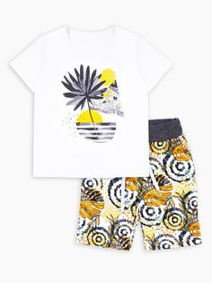 Костюм детский для мальчиков Веселый малыш 269/339/Ктр Цвет белый размер 122