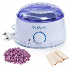 Воскоплав Pro-Wax 100 белый + шпатель 100шт + воск 100гр