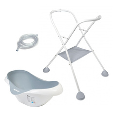 Ванночка пластиковая Beaba Babybath Cameleo с базой, Light Mist, шланг 920352-920316