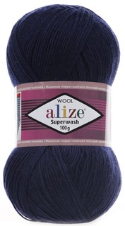 Пряжа Alize 549365 Superwash 110 58 темно-синий