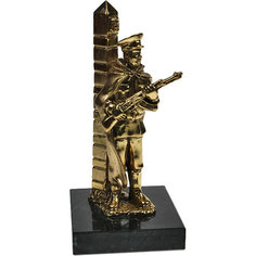 Статуэтка "Пограничник" из бронзы и мрамора (12,5 см) No Brand