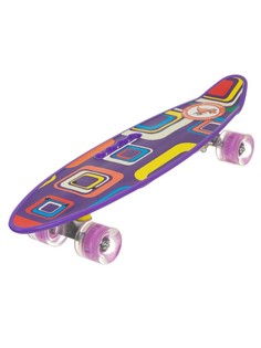 Скейт пенни-борд Igrokat Cube 23" с ручкой и динамической подсветкой колес Игрокат