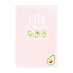 Обложка для проездного Kawaii Factory KW065 Life is - pink and avocado розовая