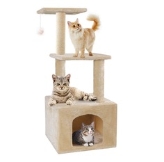 Домик для кошки с когтеточкой и лежанкой Pet БМФ бежевый