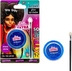 Косметика Barbie Extra Lukky гель-тени с блёстками синий с аппликатором 17 г. Т21834