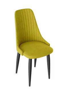 Стул ТриЯ Франк Конус 2 Графит матовый / Желтый микровелюр Triya