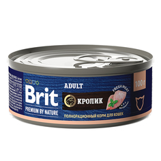 Влажный корм для кошек Brit Premium by Nature, с мясом кролика, 100 г Brit*