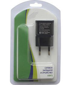 Сетевое зарядное устройство W.O.L.T. 2 USB 2000 мА (черный)
