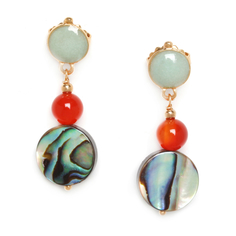 Серьги из бижутерного сплава с амазонитом/сердоликом Nature Bijoux NB20.2-12-74862
