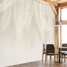 Фотообои Photostena Листья пальмы светло-бежевые 3 x 2,7 м