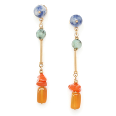 Серьги из бижутерного сплава с сердоликом/бирюзой Nature Bijoux NB20.2-12-74950