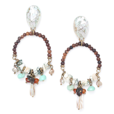 Серьги из бижутерного сплава с агатом/жемчугом Nature Bijoux NB20.2-12-74909