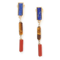 Серьги из бижутерного сплава с тигровым глазом Nature Bijoux NB20.2-12-74987
