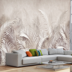 Фотообои Photostena 3D Пальмовые листья бежевые 4,08 x 2,7 м