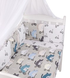 Бортик в кроватку Amarobaby 12 предметов Велосипедисты, поплин AMARO-3112-Ve
