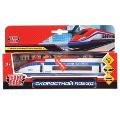 Поезд Технопарк скоростной 18,5 см инерционный, свет, звук, металл 298073 SB-18-32WB-C