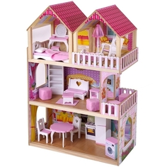 Кукольный домик DreamToys Серафима с мебелью, светом и съемной мансардой SNM202002