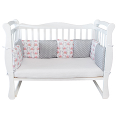 Бортик в кроватку Amarobaby 12 предметов Подарочек, серый бязь AMARO-3112-PoS