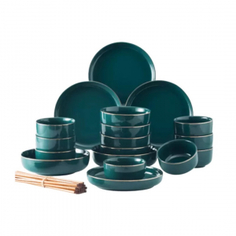 Набор керамической посуды Xiaomi SONGFA Hand-painted Malachite Green 26 приборов No Brand