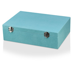 Бархатная шкатулка для хранения украшений и колец, Leader S2020-Mint blue