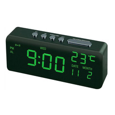 Часы настольные VST 762W-4 говорящие, зеленые цифры
