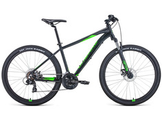Велосипед Forward Apache 27.5 2.0 D 2022 15" черный матовый/ярко-зеленый