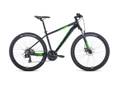 Велосипед Forward Apache 27.5 2.0 D 2022 19" черный матовый/ярко-зеленый