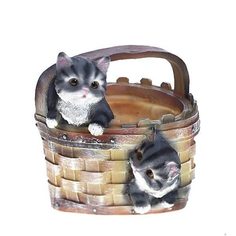 Кашпо декоративное Котята в корзине Хорошие сувениры
