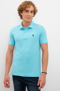 Футболка-поло мужская G081SZ0110TP04IY020-O U.S. POLO Assn. голубая S