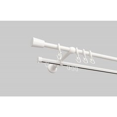 Карниз металлический Delfa Турин, 2-рядный, белый иней, 240 см