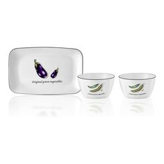 Набор Walmer Salad 3 предмета: блюдо прямоугольное + миска Salad 0.44 л 2 шт, W37323030SET