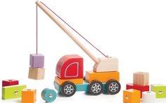 Деревянная развивающая игрушка Cubika Подъемный кран 14 деталей