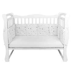 Бортик в кроватку AmaroBaby 12 предметов Stars белый