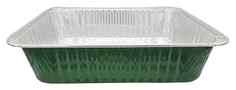 Форма для запекания одноразовая алюминиевая 368 х 272 мм зеленая No Brand