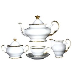 Чайный сервиз на 6 персон 15 предметов Thun "Анжелика Золотая отводка" 166600