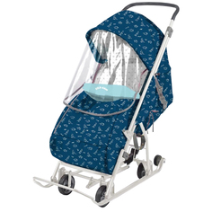 Санки-коляска Nika Kids Умка 3-1 Динозаврики синий У3-1/7