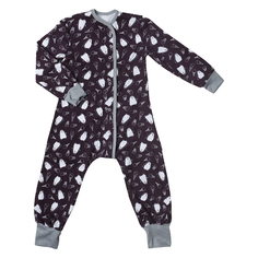Комбинезон-пижама детский Bambinizon Пингвины фиолетовый р. 62