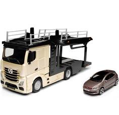 Автовоз BBURAGO STR FIRE Mercedes-Benz Actros бежево-золотой/серый-металлик 18-31466/3
