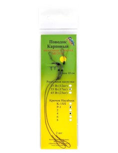 Поводок (уп.6 шт) титан WIN HARD 9 кг 30 см TH-09-30 Зимородок