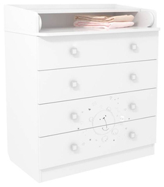 Пеленальный комод Polini Kids French 1580 Teddy, Белый