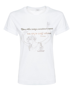 Футболка женская Peserico S06505J0S5 белая 40 IT