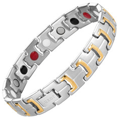 Браслет из медицинской стали с магнитами/турмалином р.21 Luxor Shop Белый Ангел