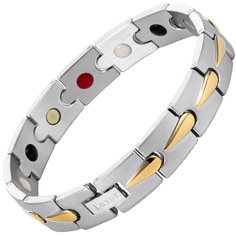 Браслет из медицинской стали с магнитами/турмалином р.21 Luxor Shop АК1