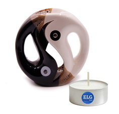 Аромалампа Инь-Янь 11 см керамика + свеча в гильзе ELG