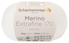 Пряжа Schachenmayr 9807551 Merino Extrafine 170 (00001, weiss)