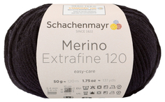 Пряжа Schachenmayr 9807552 Merino Extrafine 120 (00199, schwarz)
