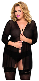 Пеньюар и трусы SoftLine Collection Pola, черный, XXL