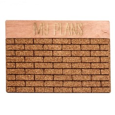 Органайзер настенный с пробковой доской "My plans", 30 х 21 х 0,6 см No Brand
