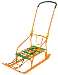 Санки Nika Тимка 6 Комфорт оранжев.(короткая ручка+спинка) Т6К
