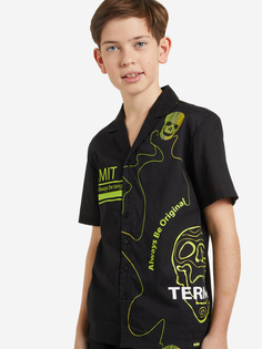 Рубашка с коротким рукавом для мальчиков Termit, Черный, размер 140
